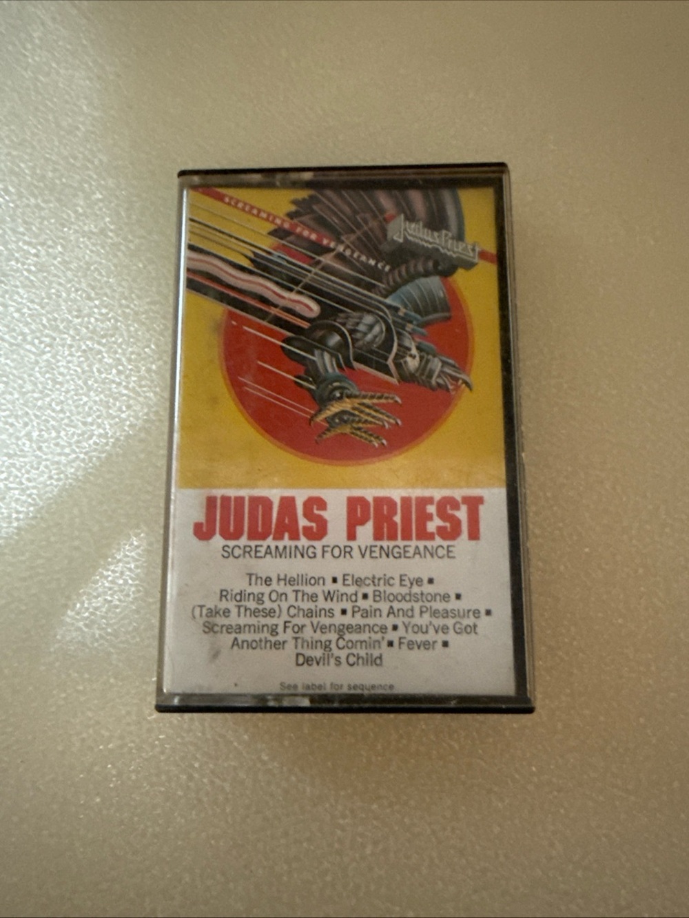 Judas Priest-Screaming for Vengeance Music Cassette - Yellow/Red Artwork